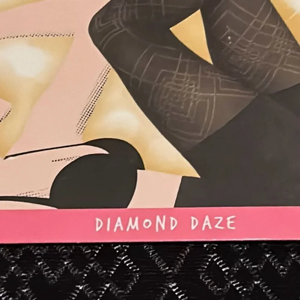 Star Power By Spanx Size B Diamond Pattern Shaping Tights Black Semi Sheer New